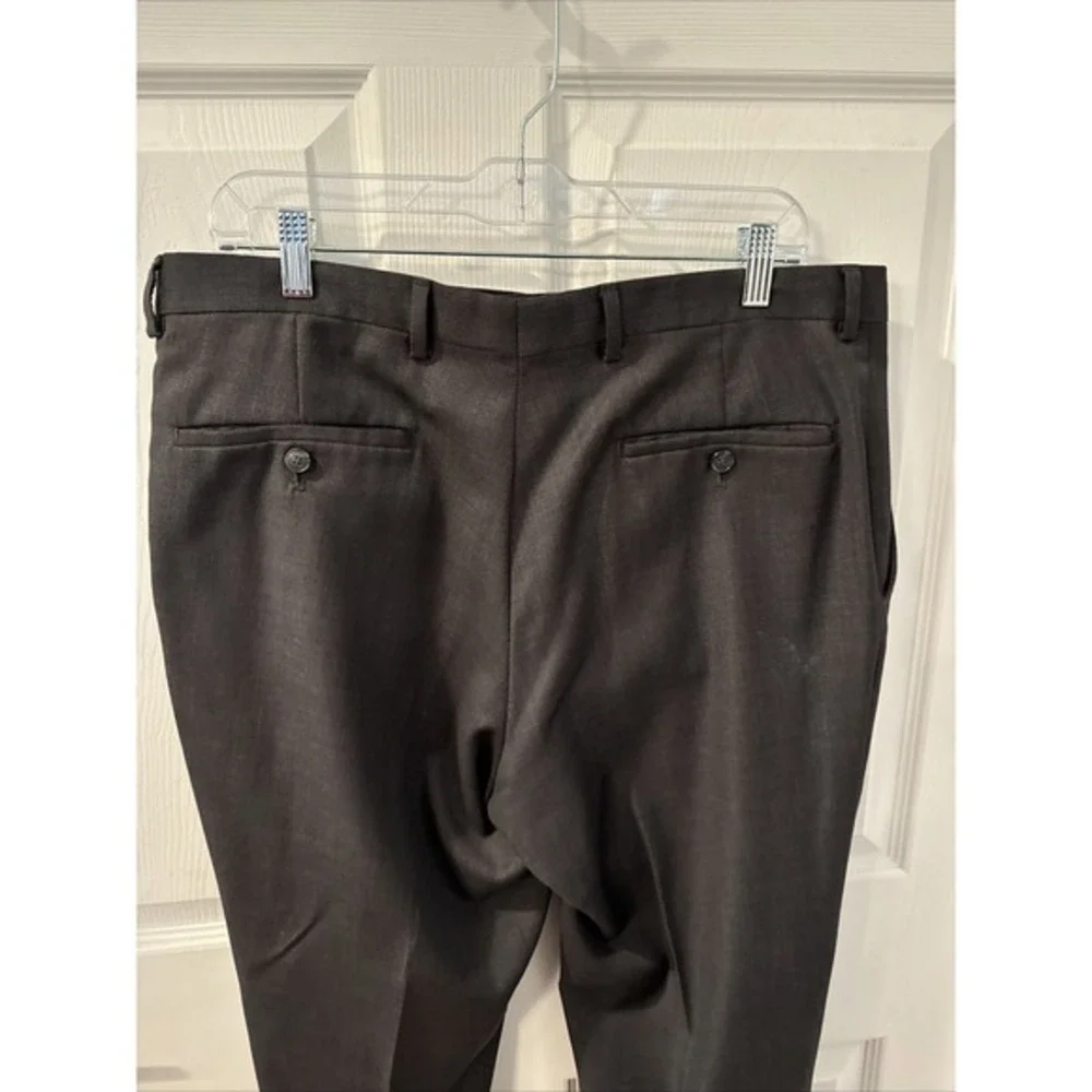 JOS A BANK Joseph 100% Wool Charcoal Flat Front Dress‎ Pants 36x33